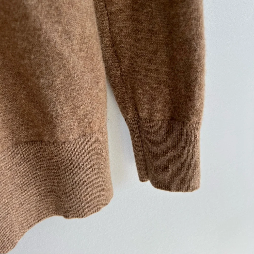 EVERLANE 100% Cashmere Brown Relaxed Fold Over Turtleneck Sweater Size XS